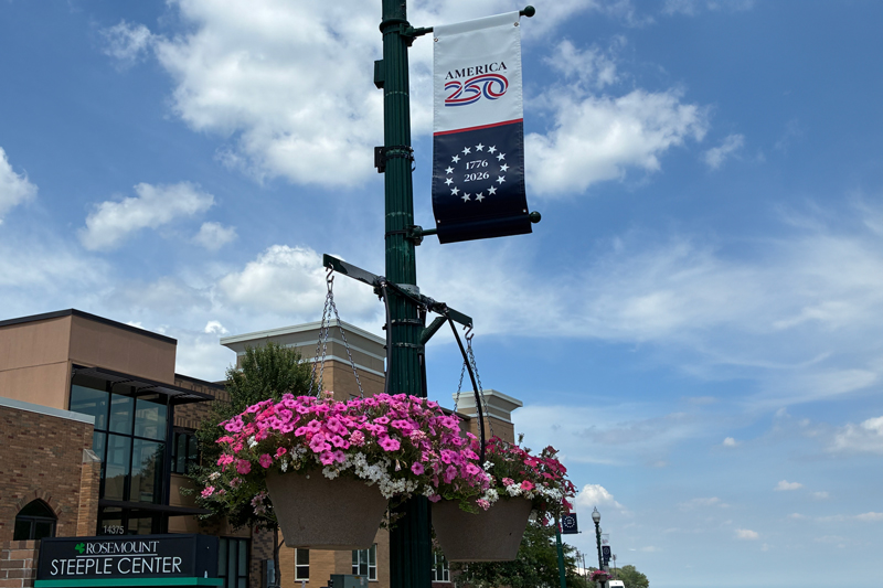 Flower Pot with American Banner